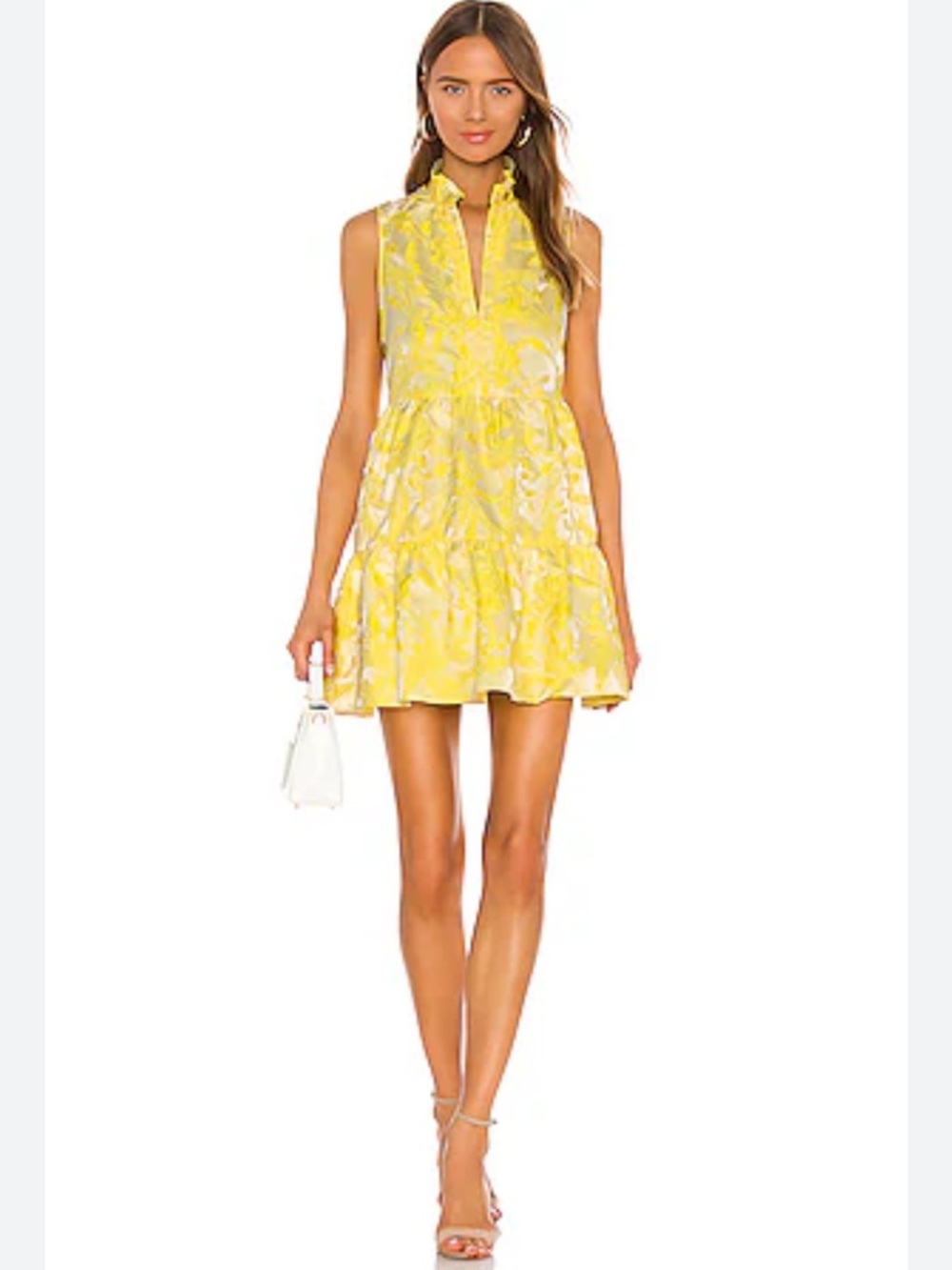 Amanda Uprichard Sleeveless Saffron Dress - Portofino Brocade - Size M